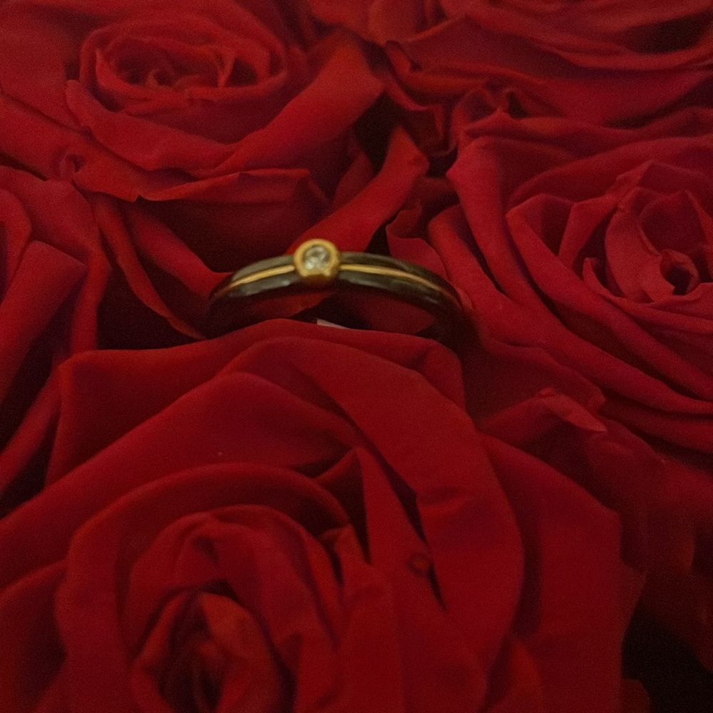 Black with gold zirconia ring